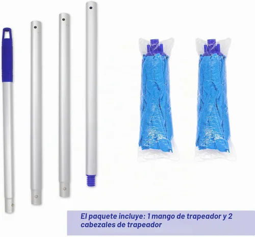 Vista 2 de EaseYourDay - Trapeador de cuerda de microfibra con 2 cabezales reutilizables y poste de 5.2 pies de largo