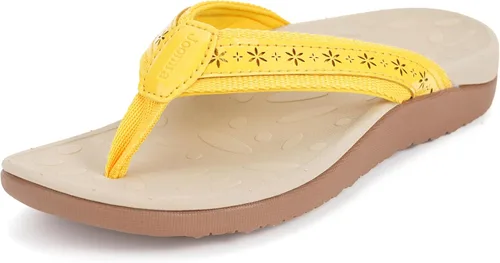 Vista 5 de Joomra - Sandalias de tanga con soporte de arco ortopédico para mujer, chanclas ajustables