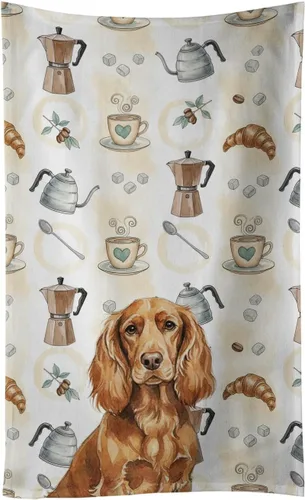 Vista 331 de Caroline's Treasures Afghan Hound - Toalla de cocina para barra de café, terciopelo frontal y lazo de algodón, lavable a máquina Sabueso afgano