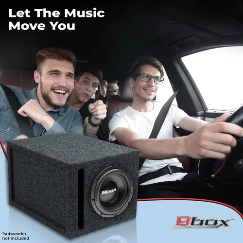 Vista 2 de Atrend 8 pulgadas Caja de altavoz de subwoofer para coche con ventilación y alfombrado - Mejora la calidad del audio, el sonido y el bajo