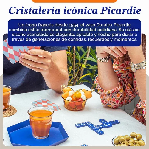 Vista 7 de Juego de vasos de vidrio Duralex Le Picardie - 18 piezas de vasos transparentes en tamaños mixtos