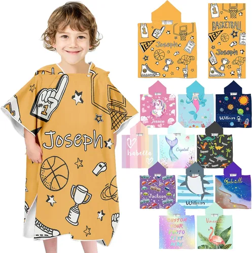 Vista 19 de Toallas de playa personalizadas para niños, toallas de playa personalizadas con nombres, regalos personalizados para niños pequeños, niñas