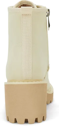 Vista 5 de Coutgo Botas de combate con suela de lengüeta para mujer botas de combate con cordones plataforma de tacón grueso con cremallera para senderismo