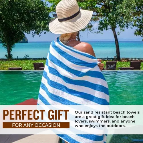 Vista 5 de Toallas de playa personalizadas Passion para adultos - Toallas de piscina personalizadas con nombre - Algodón altamente absorbente - Diseño a rayas