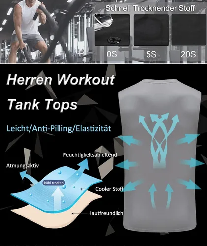 Vista 2 de Boyzn Camisetas sin mangas para hombre, paquete de 3 camisetas sin mangas para entrenamiento, gimnasio, atletismo, culturismo, fitness, camisetas