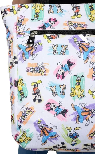 Vista 9 de Disney Bolsa de viaje con cremallera de Mickey Minnie Donald Daisy Goofy Plutón Print Blanco