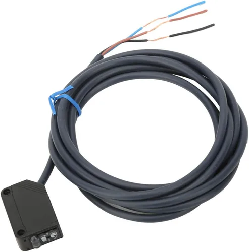 Vista 5 de Sensor de haz fotoeléctrico, interruptor de detección de reflexión difusa sensible con rango de 3.937 in, 12 24 VCC, salida NPN, cable de 5.91 pies