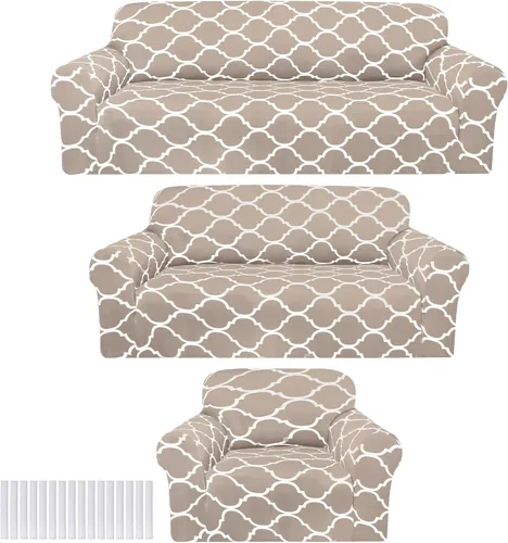 Vista 23 de Peryiter Juego de 1 funda de sofá gris oscuro para sala de estar, fundas de muebles para sofá y sofás, funda de sofá biplaza o sillón, protector