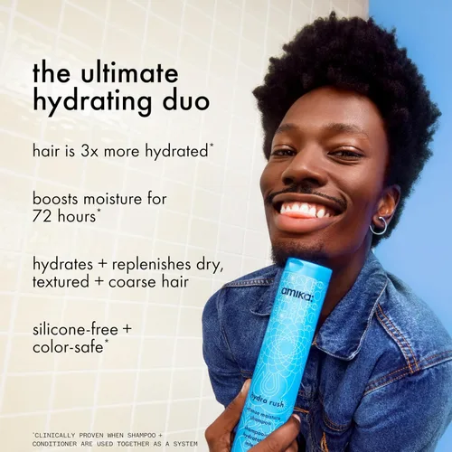 Vista 2 de amika hydro rush intense moisture shampoo with hyaluronic acid