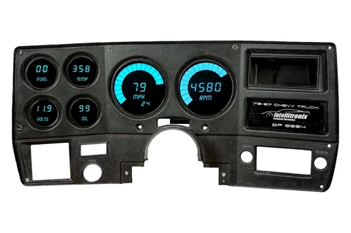 Vista 2 de LED Digital Gauge Panel Compatible/Replacement for Chevy Truck 1973-87 (Teal)