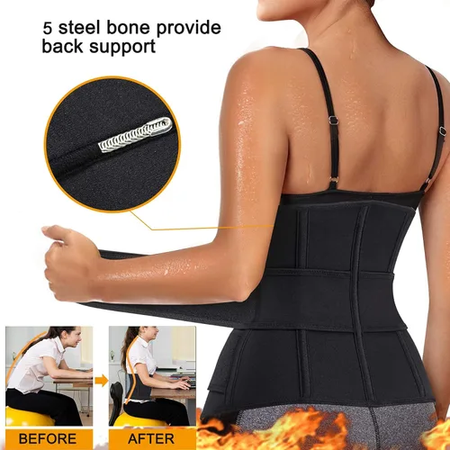 Vista 5 de Eleady Cinturón reductor de cintura para mujer, corsé adelgazante, moldeador de cuerpo, faja para sauna, banda de sudor, entrenamiento, fajas