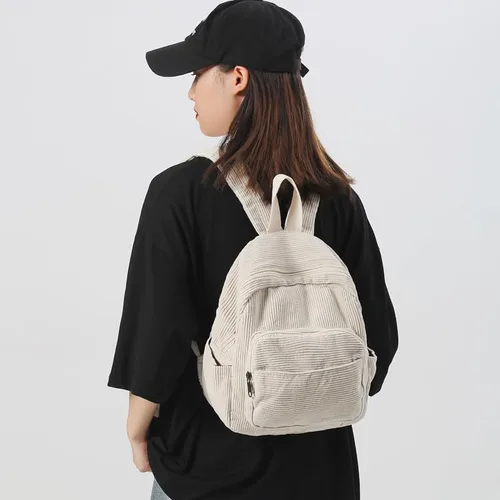 Vista 7 de Mochila pequeña para mujer y mujer, mochila estética, Beige, Tendencia