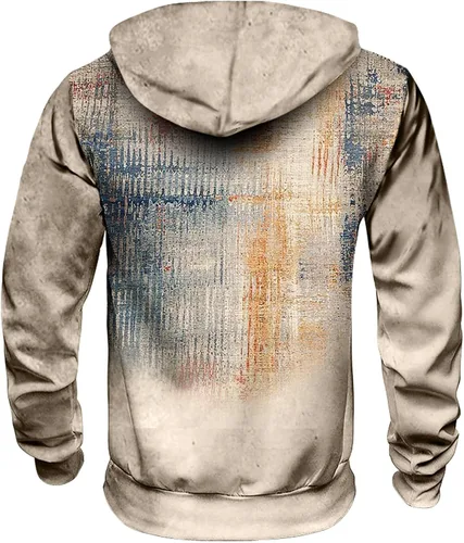 Vista 4 de Sudaderas con capucha para hombre, diseño azteca occidental, manga larga, con estampado étnico, con cordón y bolsillo