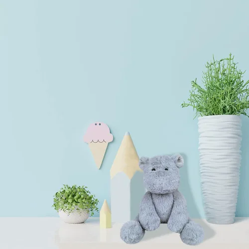 Vista 6 de Juguete de peluche de hipopótamo gris, juguete de peluche suave para niños y niñas, regalos para niños o novia, 8.5 pulgadas