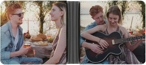 Vista 3 de Cartera de cuero personalizada para fotos, carteras personalizadas para hombres, diseño de tu propio nombre, imagen, cartera suave de alta capacidad