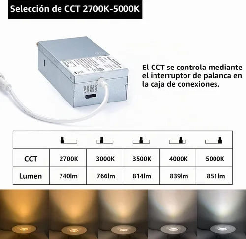 Vista 3 de POPANU Paquete de 6 luces empotrables LED cardán de 3 pulgadas, downlight Negro