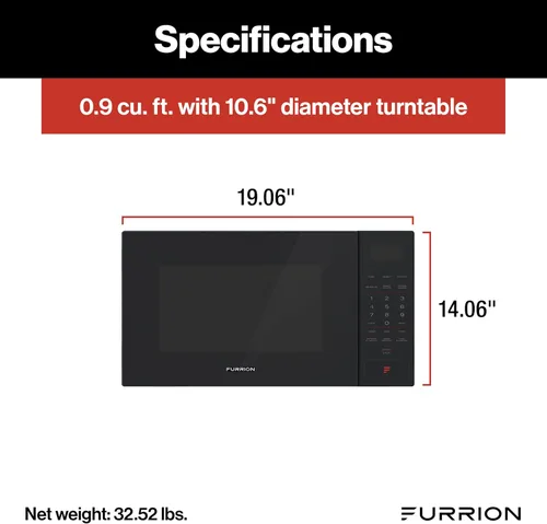 Vista 3 de Furrion RV Microondas - 0.9 pies cúbicos, Negro