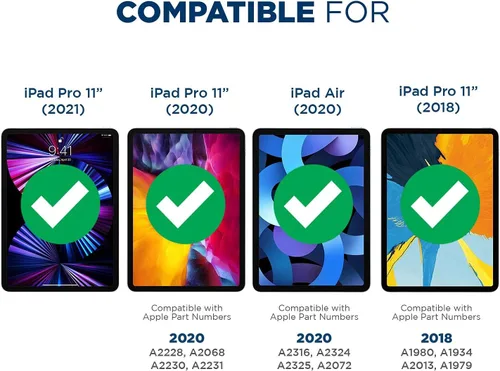 Vista 2 de Tech Armor Protector de pantalla de vidrio balístico diseñado para Apple iPad Pro de 11 pulgadas (2021, 2020 y 2018) y iPad Air 2020 – ultrafino