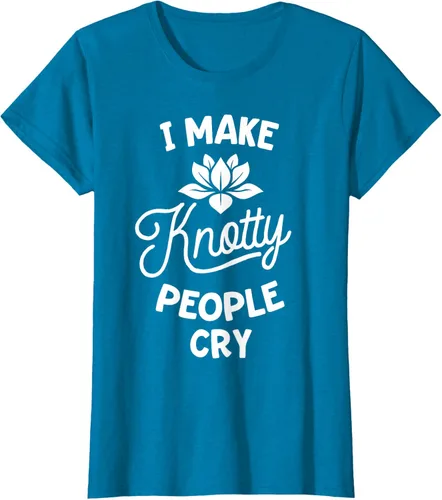 Vista 86 de Camiseta divertida de terapia de masaje I Make Knotty People Cry, Negro, S