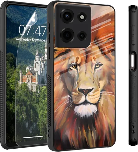 Vista 21 de Funda para Motorola Moto Edge 2022, cubierta trasera de vidrio templado con protector de pantalla, funda protectora a prueba de golpes para Motorola