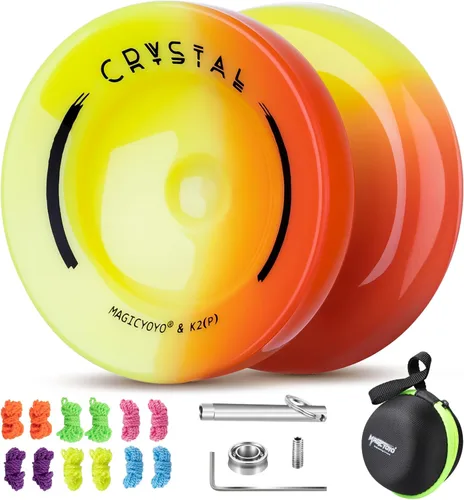 Vista 14 de Yoyo K2 Crystal - Yoyo profesional responsivo para niños principiantes, Yo Yo de doble función para adultos avanzados + rodamiento extra