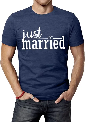 Vista 3 de Camiseta a juego para parejas para marido y esposa recién casados, camisas de luna de miel, camisas casuales de manga corta