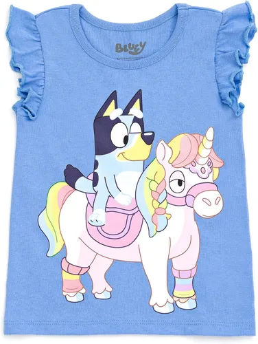 Vista 3 de Bluey Paquete de 4 camisetas de bingo para niñas pequeñas