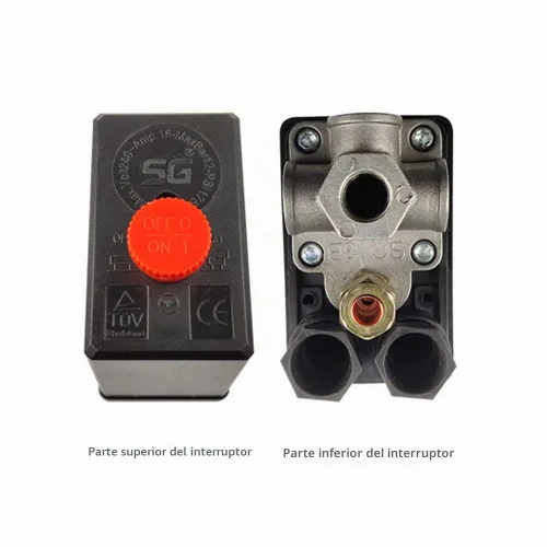 Vista 4 de Válvula de Control de Interruptor de Presión del Compresor de Aire Central Pneumatic, 4 Vías 90-120 PSI, 110V-240V Voltaje Amplio, Pieza de Repuesto