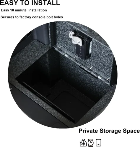 Vista 6 de Caja Fuerte para Consola Central - Caja Fuerte para Pistola de Consola KEREN Compatible con Dodge Ram 1500 2500 3500 2013-2018 con Reproductor