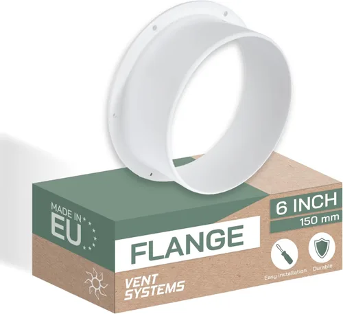 Vista 11 de Vent Systems Brida de conector de conducto de ventilación de aire blanco de 4 pulgadas, adaptador de tubo de ventilación de plástico HVAC con placa