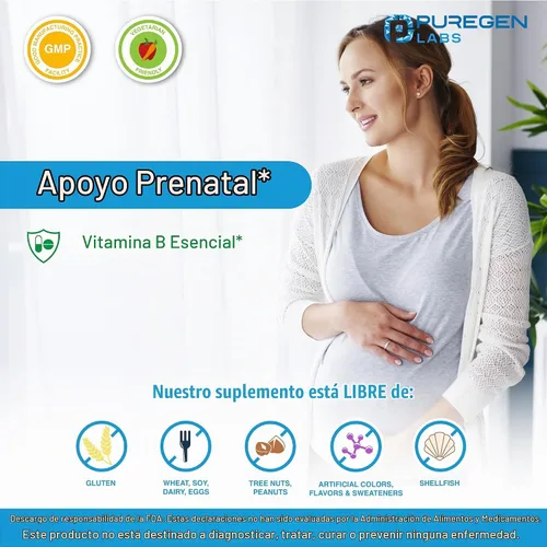 Vista 4 de Puregen Labs - Tabletas de ácido fólico de 1000 mcg Vitamina B9 Sin OMG Sin gluten Tamaño de valor de 1000 comprimidos