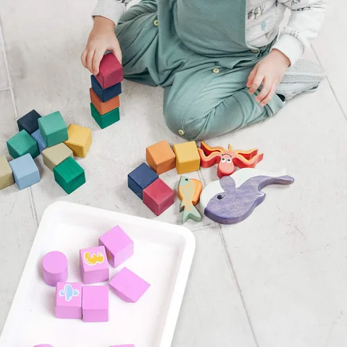 Vista 2 de Bandejas de plástico para arte, 5 piezas apilables para actividades y manualidades, bandeja para servir y joyas para proyectos de bricolaje