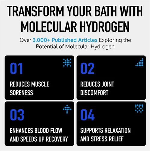 Vista 3 de DRINK HRW Tabletas de bomba de baño de hidrógeno: alivio muscular y recuperación, remojo de magnesio para relajación, alivio natural del dolor