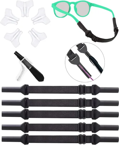 Vista 15 de Correa de lentes para niños y niñas (6.5 a 10 pulgadas), correas de silicona para lentes para mujeres y hombres, correa para lentes para niños