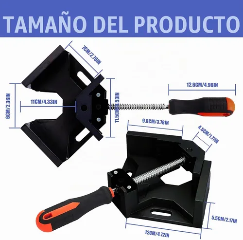 Vista 7 de Abrazadera de esquina 4pcs Abrazadera de ángulo recto de 90 grados Negro