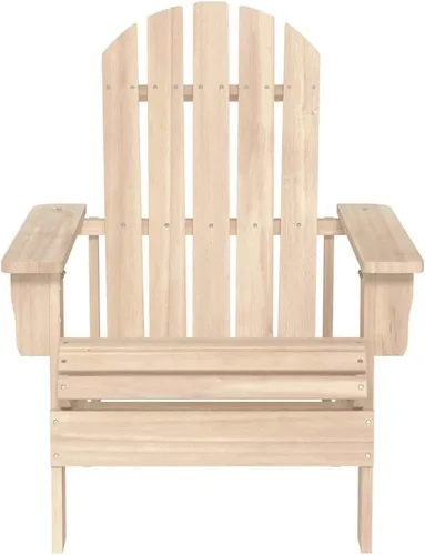 Vista 3 de Adirondack Outdoor Chair Solid Fir Wood 34.1"x27.4"x35.2" Ergonomic Garden Seat Natural Fir Finish Rustic Patio Lounger for Garden Terrace Balcony