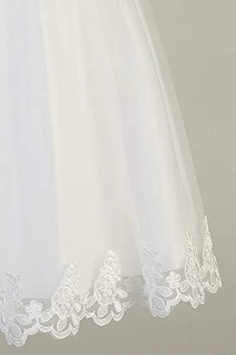 Vista 6 de Vestidos de Primera Comunión para Niñas 7-16 Vestido de Santa Comunión Blanco Vestidos de Primera Comunión para Niñas Plus