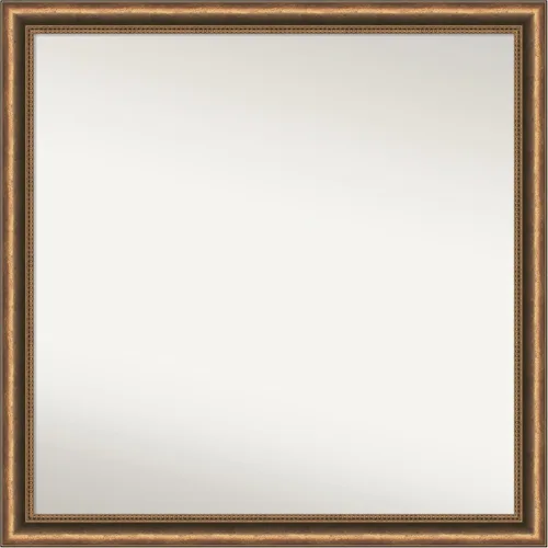 Vista 154 de Amanti Art Espejo de baño de bronce para sobre fregadero, 24 x 24 pulgadas, espejo de tocador cuadrado estrecho de bronce Manhattan, marco de madera
