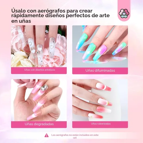 Vista 9 de SAVILAND Esmalte de Uñas en Gel para Aerógrafo Libre de Hema: Sin Dilución 12 Colores de Vitalidad Aerógrafo para Uñas Sin Acetona con Niebla Fina