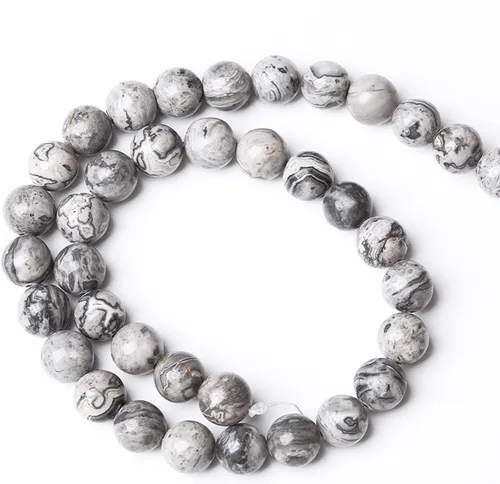 Vista 10 de 100 cuentas de piedra multicolor natural de 0.236 pulgadas (0.236 in), cuentas espaciadoras sueltas redondas para hacer pulseras, collares, aretes