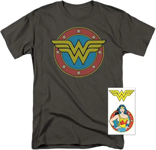 Vista 2 de Popfunk Wonder Woman Circle Logo - Camiseta unisex para hombre