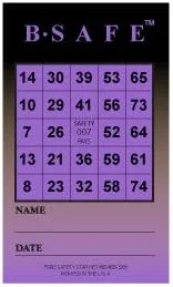 Vista 6 de B-Safe - Tarjetas de bingo de seguridad, paquete de 600 6-color safety bingo card set, Workplace safety game, Boosts engagement, Rewards employee