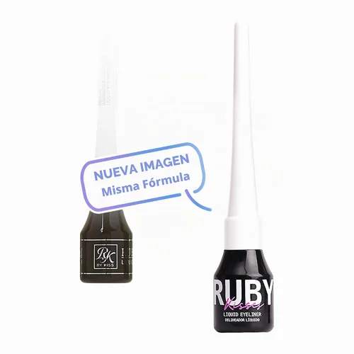 Vista 2 de Ruby Kisses Delineador de ojos líquido clásico, maquillaje de ojos de larga duración a prueba de manchas con aplicador de punta de fieltro