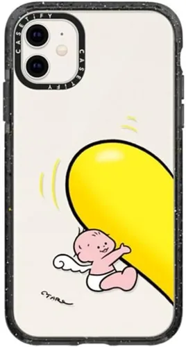 Vista 100 de Funda Impact de CASETiFY para iPhone 11 - Tiempo A Solas de Esther Kim - Negro Claro