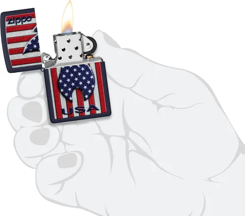 Vista 81 de Zippo encendedores con la bandera de EE. UU.