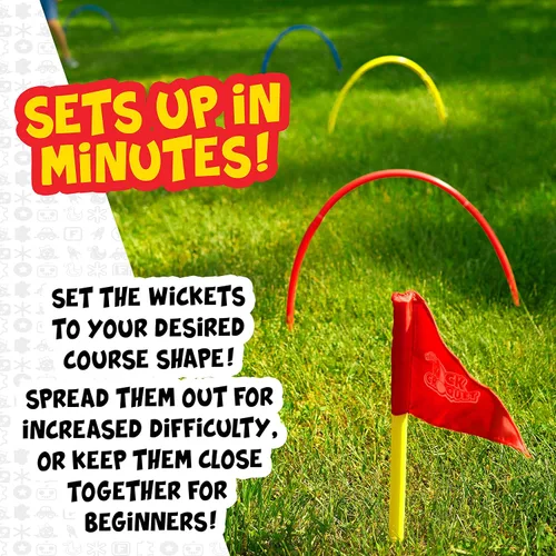 Vista 4 de Franklin Kick Croquet Game Set – Perfecto para niños y adultos – Combina fútbol y croquet – Ideal para jugar al aire libre
