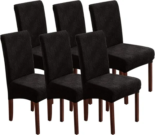 Vista 15 de Fundas para Sillas de Comedor, Fundas para Sillas de Comedor Elásticas Parsons, Protector de Sillas de Cocina para Comedor, Extraíbles, Lavables