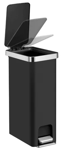 Vista 3 de IXII Bote de basura de 10.5 galones, cubo de basura delgado de plástico para cocina, color negro