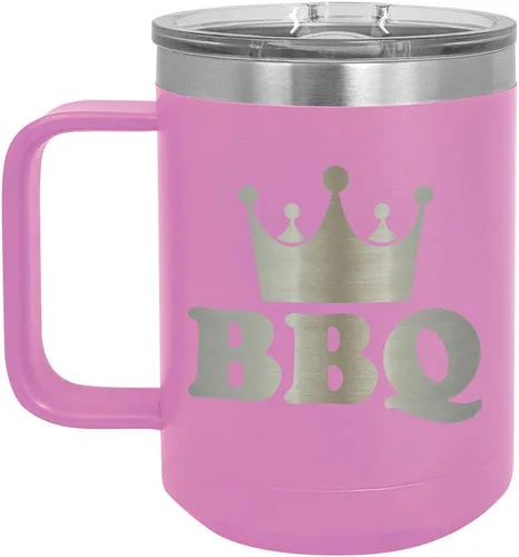 Vista 17 de Taza de café para barbacoa King de 15 onzas con tapa superior deslizante, taza de café de viaje aislado idea de regalo para los hombres que tienen