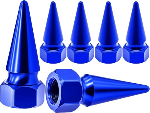 Vista 8 de 4 piezas de tapas de válvula de rueda con forma de punta, tapa de aire de aluminio para automóviles, cubiertas universales de válvula de rueda a